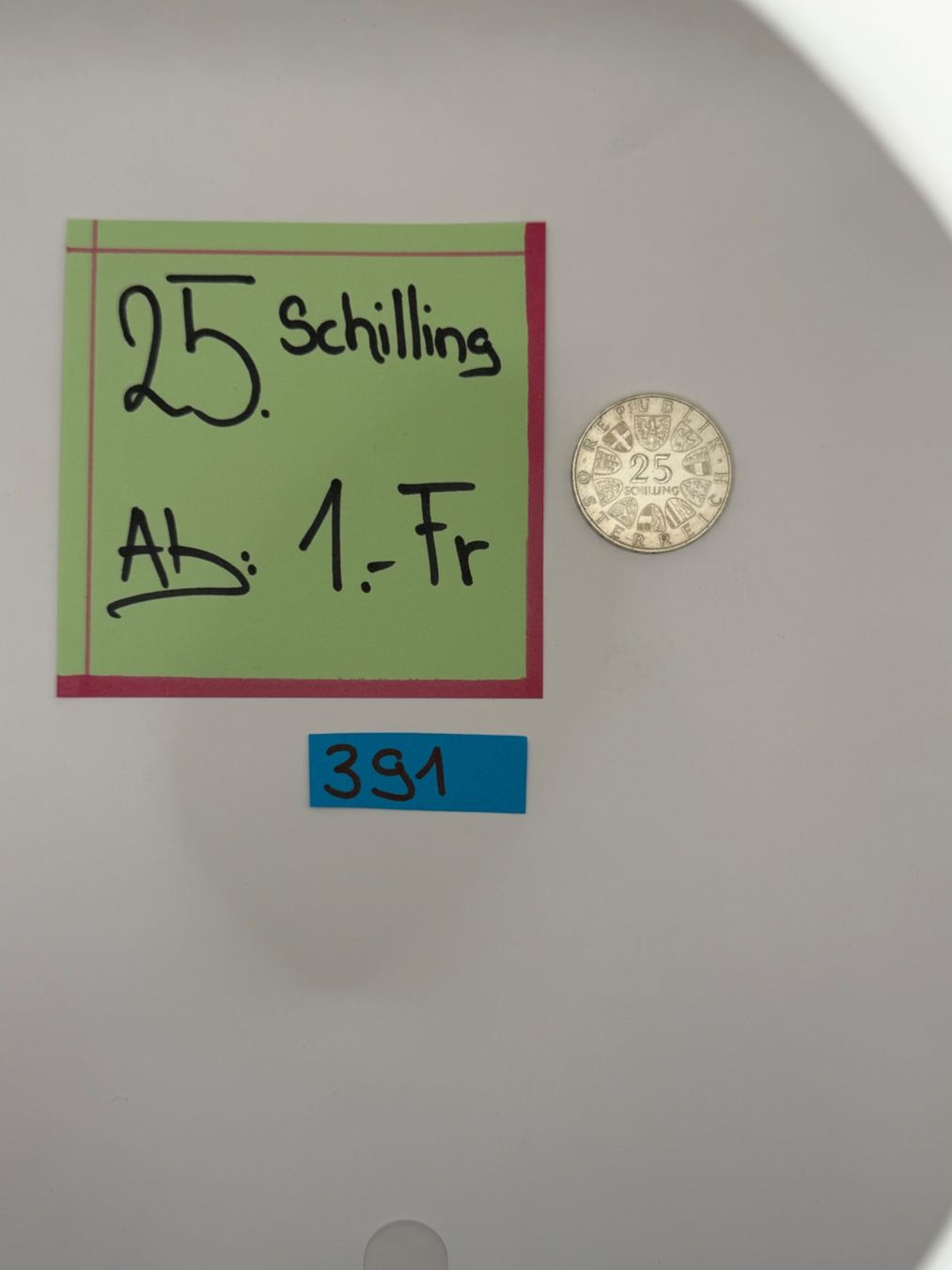 Toutes les monnaies: 25 Schilling Ab: 1.- Fr. – D'occasion à Engi par kasi09 1