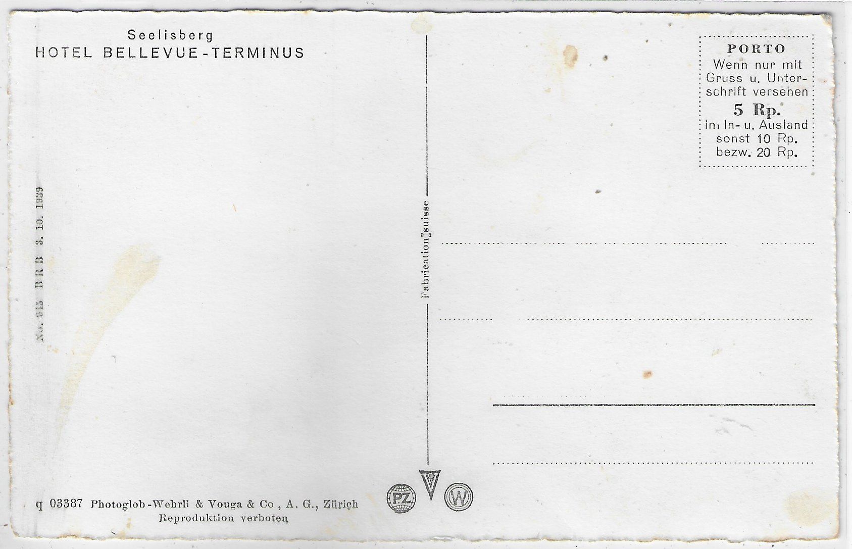 Cartoline postali: Seelisberg - Hotel-Bellevue-Terminus – Usato da Ettingen venduto da Kartenplanet 1