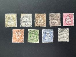 9 HELVETIA 1866 - 1881 oblit. LUXE SBK 250.-?