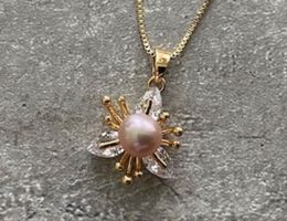 Silber Kette mit Süsswasserperle - Süsse Blume ✨🌼✨
