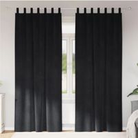 2 Stk Verdunkelungsvorhänge schwarz Samt 140 x 245