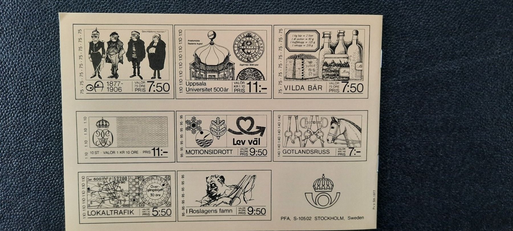 Alle Briefmarken: Svenska Frimärken 1977 – Gebraucht aus Alt St. Johann von tury38 5