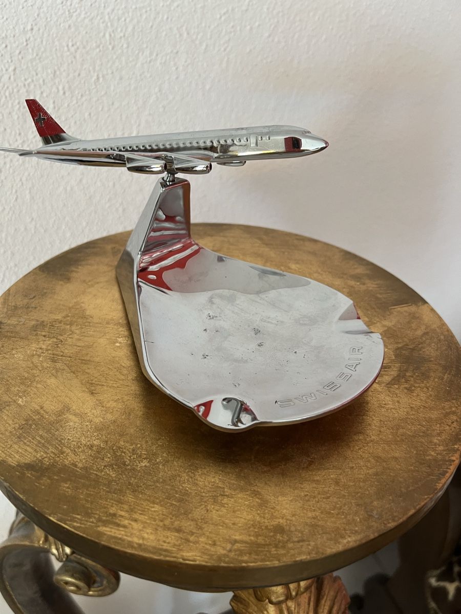 Swissair Aschenbecher: Swissair Aschenbecher DC 8 Verchromt – Gebraucht aus Kriens von Renggi70 1