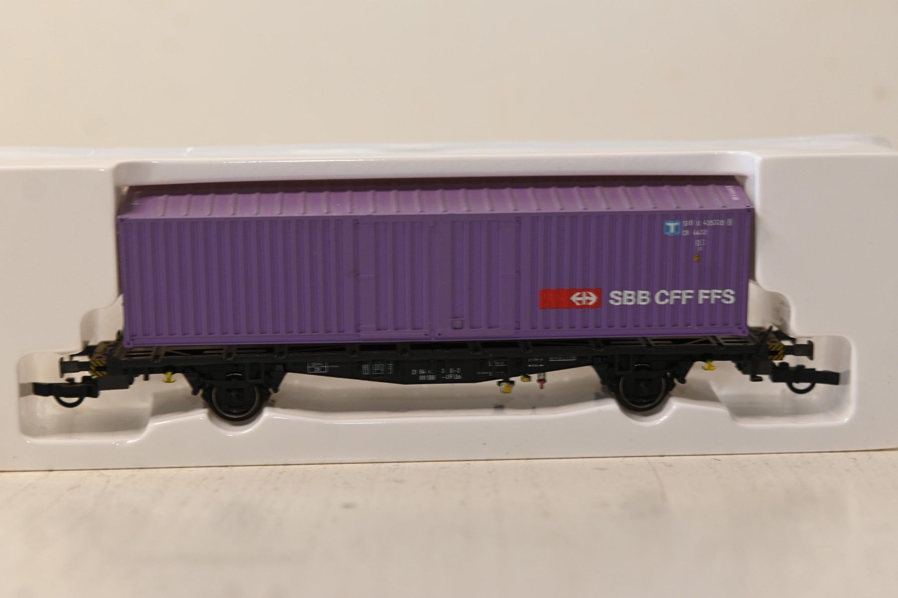 Märklin Modellini di ferrovie: SBB Containerwagen Märklin HO/AC mit OVP – Usato da Laupen ZH venduto da Zmoewe