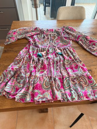 Luftiges Sommerkleid im Ethno-Look mit Bommeln Gr. S