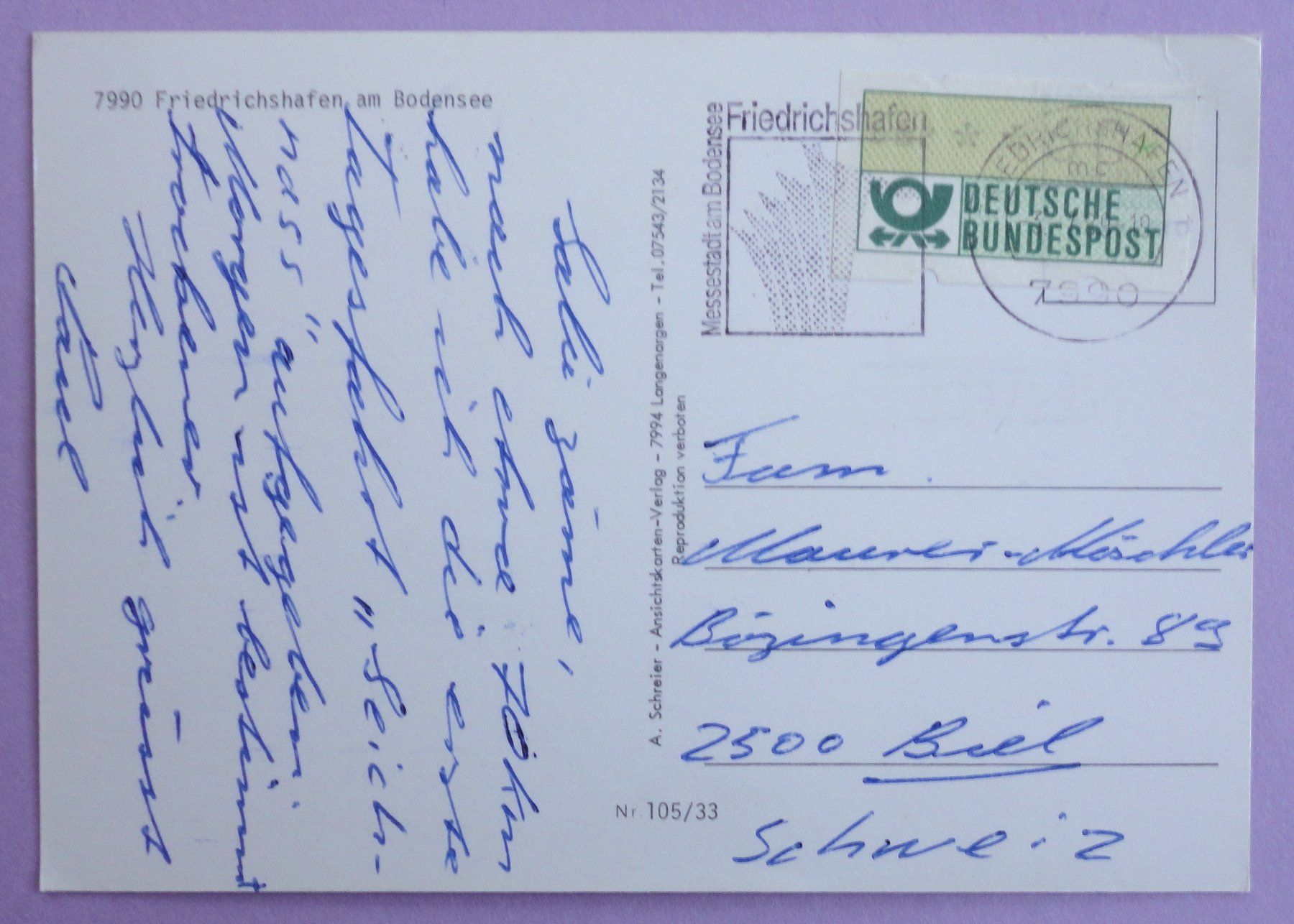Cartoline postali: Friedrichshafen am Bodensee – Usato da Fétigny venduto da Billy2miny 1