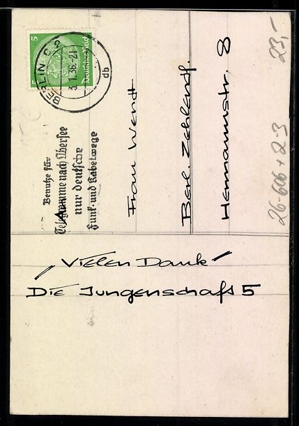 Ansichtskarten: Handgemalt: Briefträger in Dienstkleidu – Gebraucht aus Berlin von bartko-reher 1