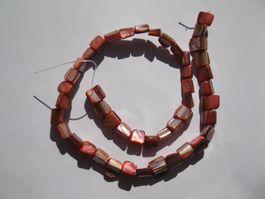1 Strang Muschelperlen, rot, 8mm