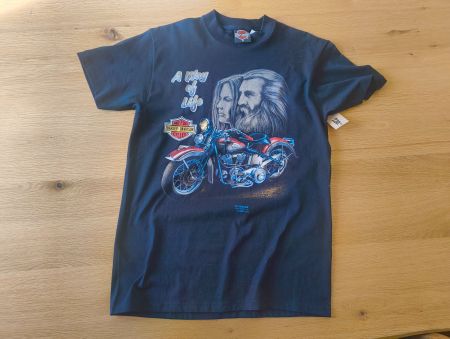 Harley Davidson T-Shirt Vintage, Top 1991 Zustand, Schwarz