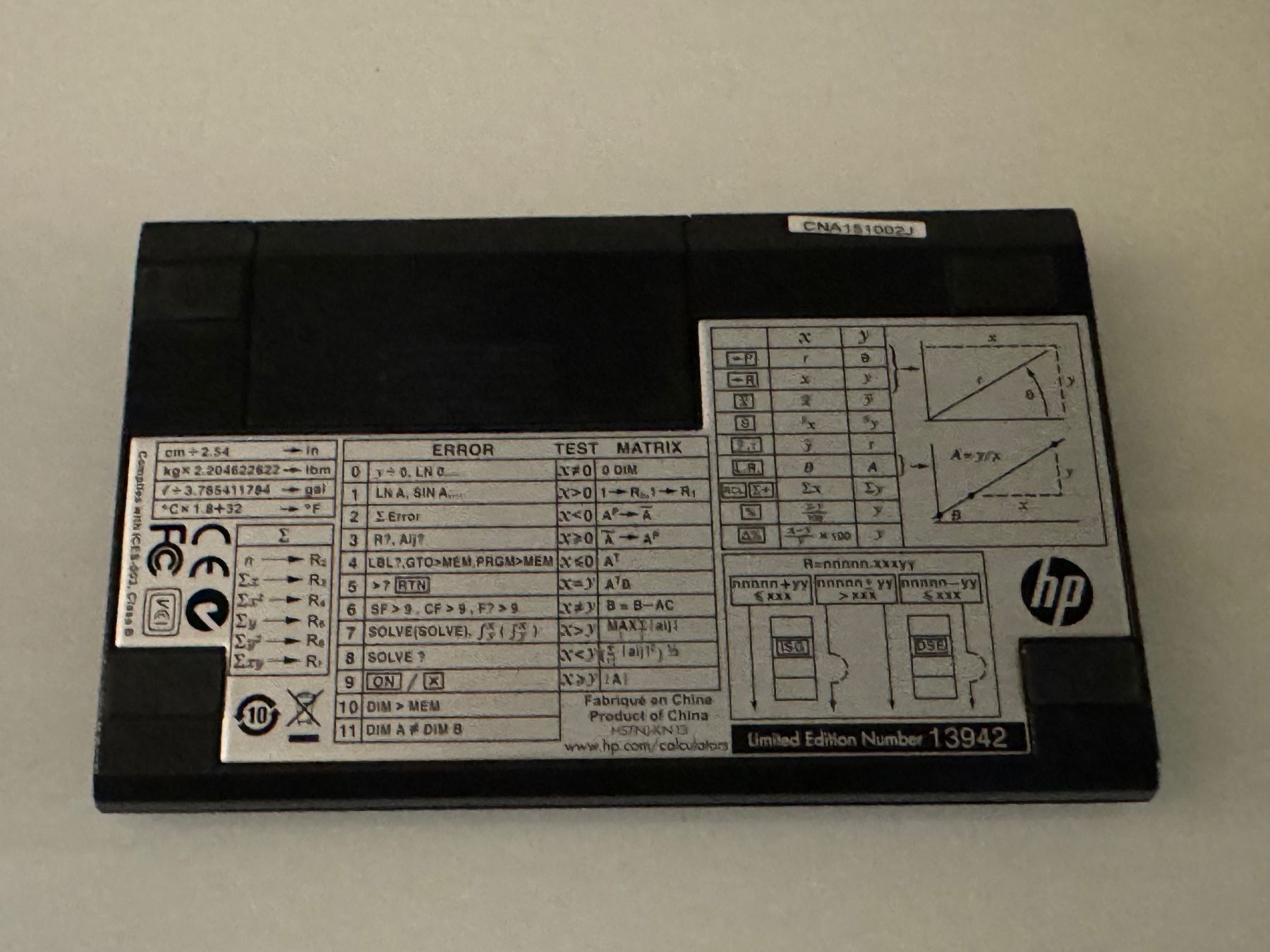 Hewlett Packard Calcolatrici tascabili: Taschenrechner HP 15c, Limited Edition, 2011 – Usato da Therwil venduto da Radule 5