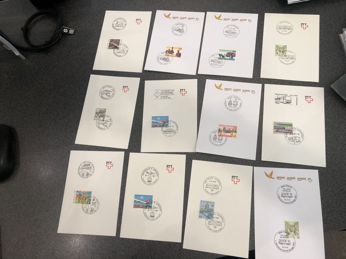 Alle Briefmarken: über 50 Belege EISENBAHN - schöne Stempel – Gebraucht aus Lufingen von Rac0 6