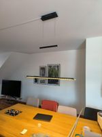 LED Pendelleuchte schwarz und silber, höhenverstellbar