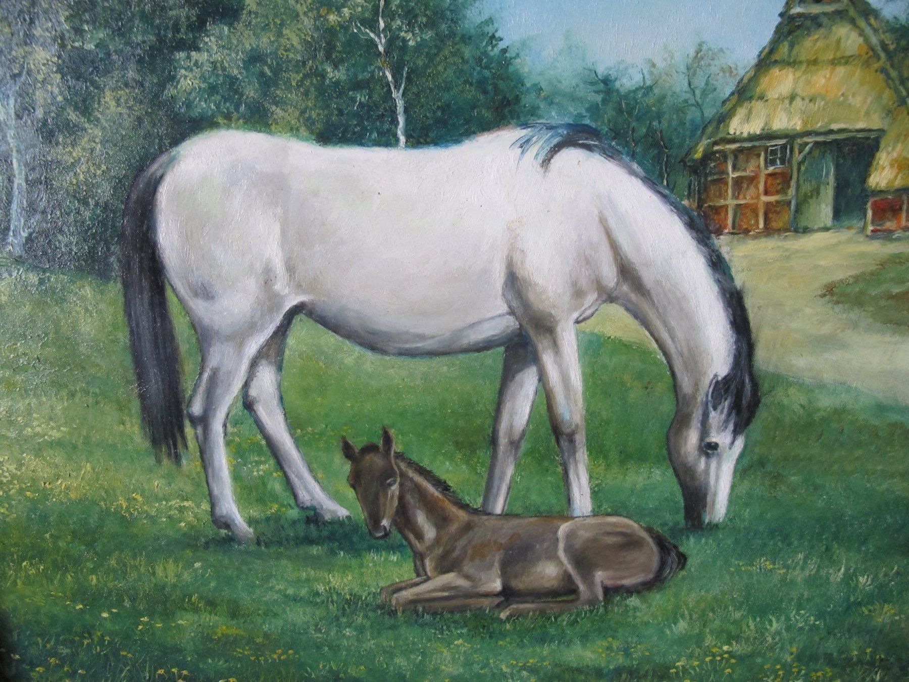 Dipinti: Bild Landschaft Mit Pferde Gemalt – Usato da Altnau venduto da LinaAuktion 2