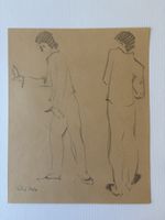 Roberto Bort 1933-2013.Dessin crayon.Mimes 1986