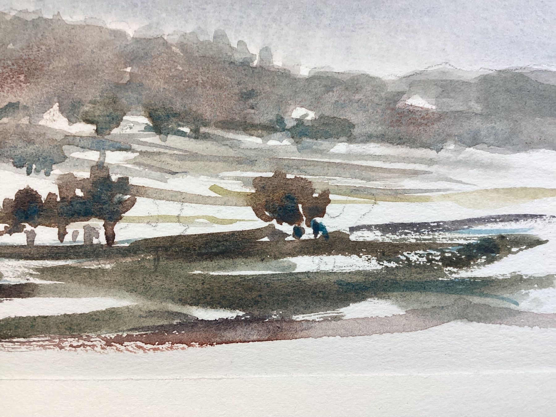 Gemälde: Aquarell Winterlandschaft 1986 – Gebraucht aus Eglisau von mar_5rn2 2