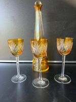 Karaffe und 3 Gläser, Kristallglas Böhmen