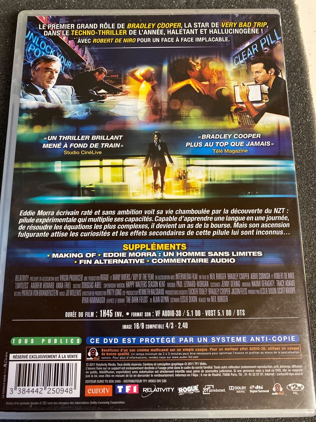 Tutti i DVDs: LIMITLESS - BRADLEY COOPER - INCONTOURNABLE - DVD – Usato da Le Brassus venduto da cinema13 1