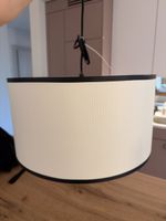 Hanging lamp shade white black trim diameter 42cm