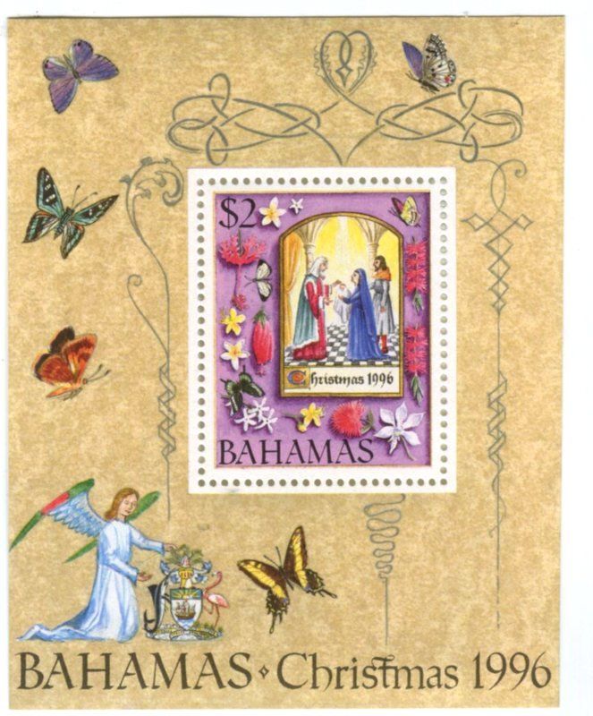 Alle Briefmarken: Block "Weihnachten". Bahamas. – Neu und originalverpackt aus Basel von Butsch5