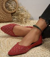 Rote Ballerinas mit Strass - Grösse 39 - Top Zustand!