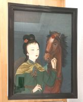 Alte chinesische Hinterglasmalerei, handgemalt