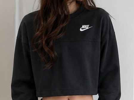 Nike Cropped Sweatshirt, Black, Women’s Size Small, Nice!