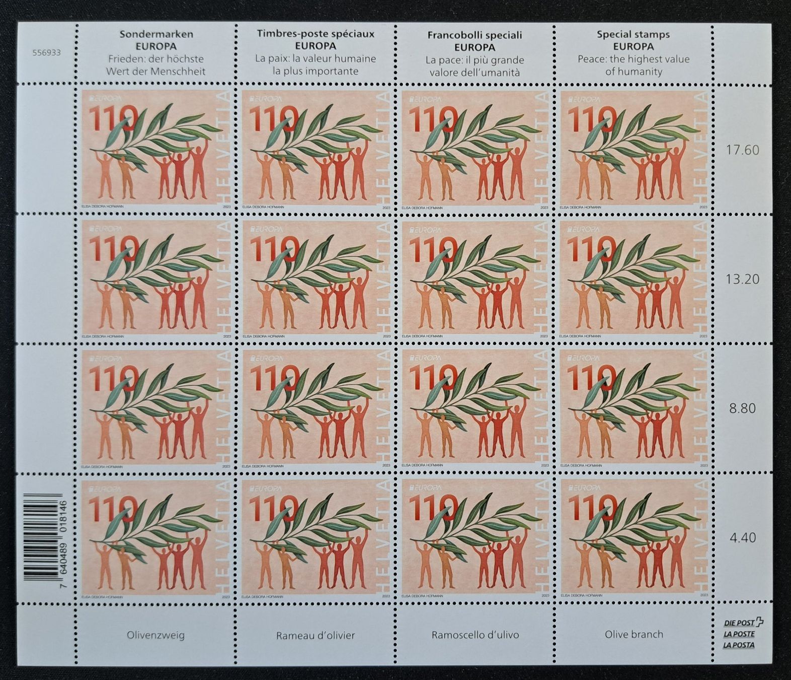 Tutti i francobolli: Kleinbogen Frieden - Olivenzweig 2023 postfrisch – Nuovo (secondo la descrizione) da Unterägeri venduto da PhilatelieStudiger