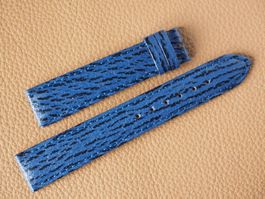 sport Hai oder Hai-Grain Leder Uhrenband blau 18mm NOS diver