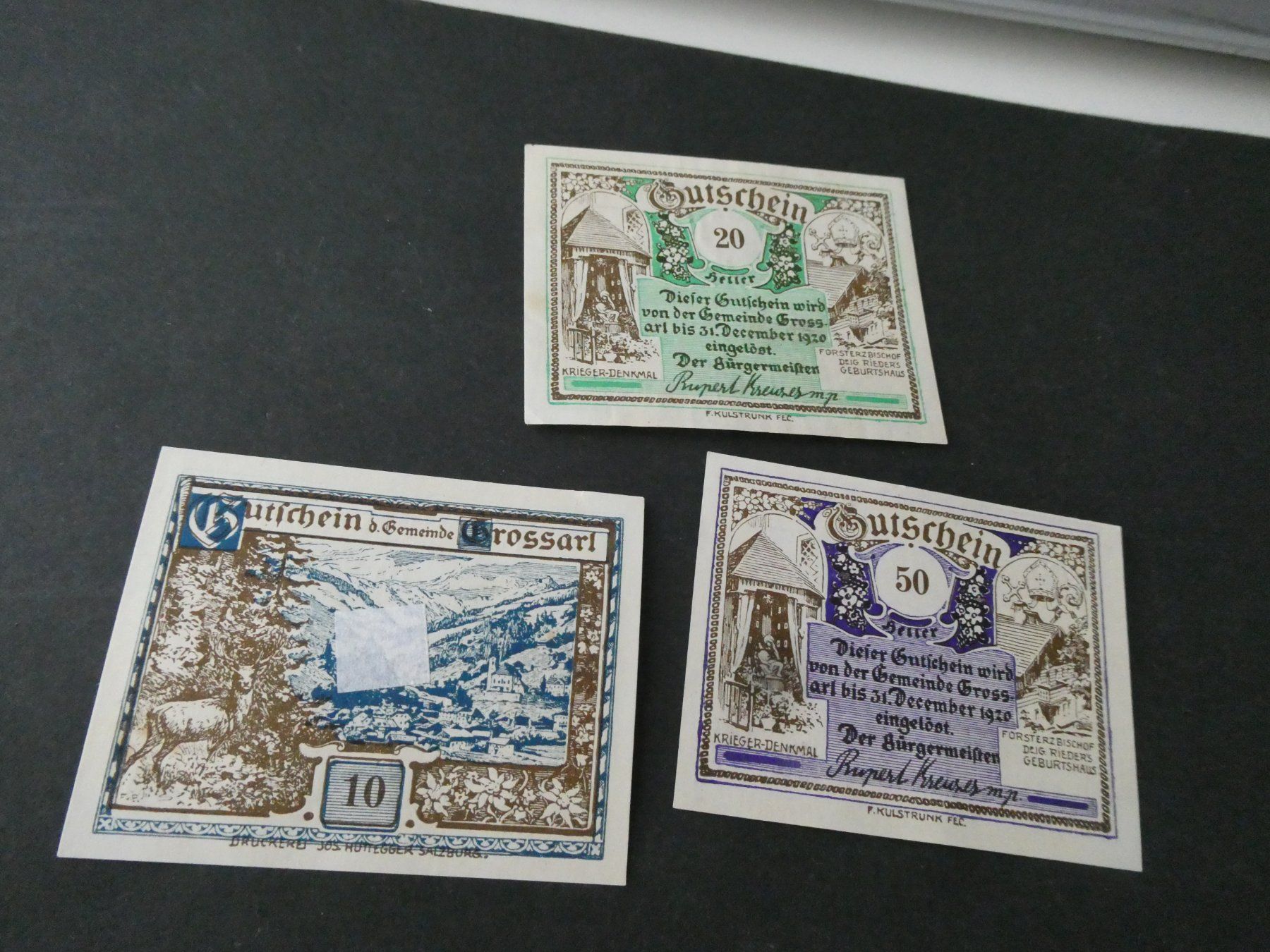 Banconote: Oesterreich, Grossarl - Notgeldscheine – Usato da Hinterforst venduto da Rohusri 1