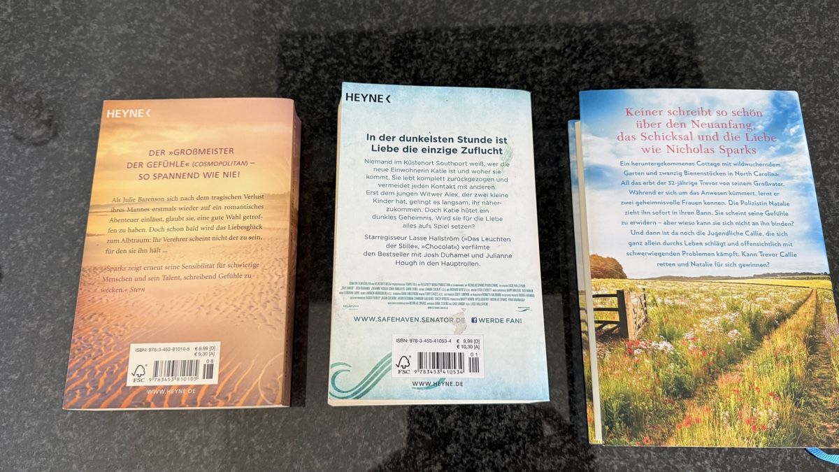 Libri: 3 Romane von Nicholas Sparks  – Usato da Muri AG venduto da Madoxx72 1