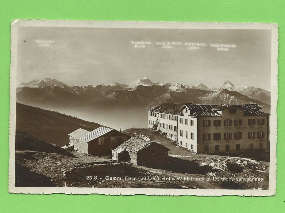 Cartoline postali: Gemmi Pass, Hotel Wildstrubel – Usato da Zürich venduto da t24_de