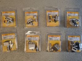 8x Reimo Push-Lock Mini vernickelt Möbelschloss