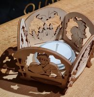 Erzgebirge weihnachtlicher Teelichthalter aus Holz - Handar