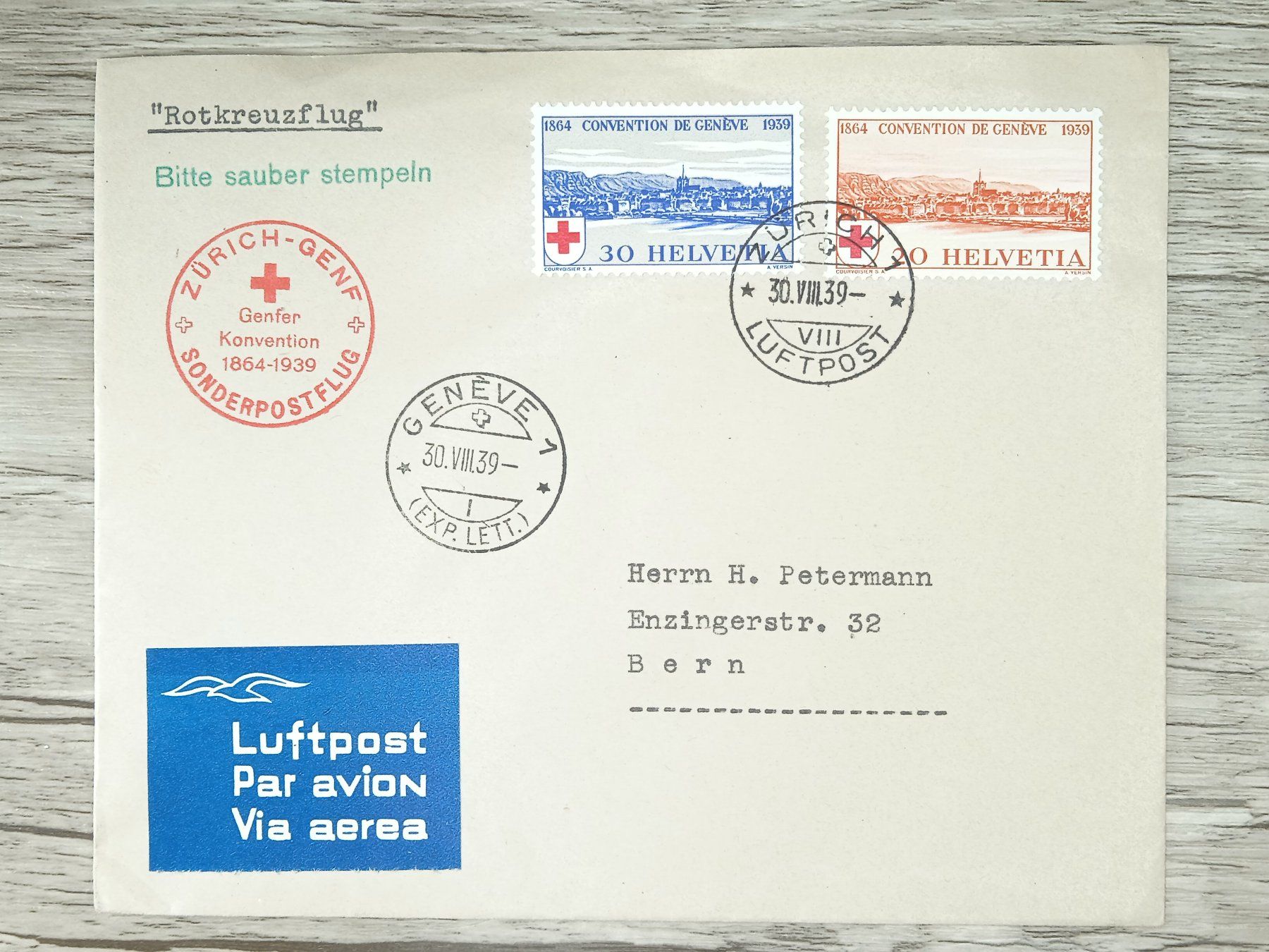 Tutti i francobolli: TR02 Enveloppe + Timbre Suisse 1939 – Usato da Cousset venduto da Patrick_Collections