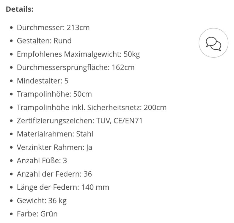 Salta Trampoline: Salta Trampolin Combo Round 213cm, grün, gut erhalten – Gebraucht aus Therwil von sep_x8pw 3