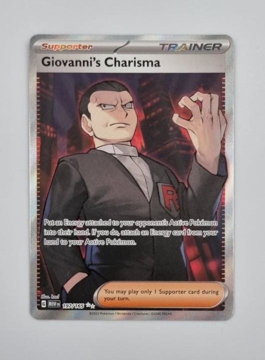 Scarlet & Violet 151 Set SR Giovanni's Charisma SR 197/165 Pokmon Card   Full Art Holo Rare From Scarlet & Violet 151 Set (Japanese) Giovanni's  Charisma Pokemon Card