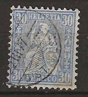 Tutti i francobolli: CH041 - Helvetia assise 41 obl. – Usato da Trélex venduto da Phil_Albert