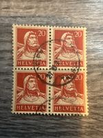 Schweiz Briefmarke Helvetia 20 Rappen Viererblock Top!
