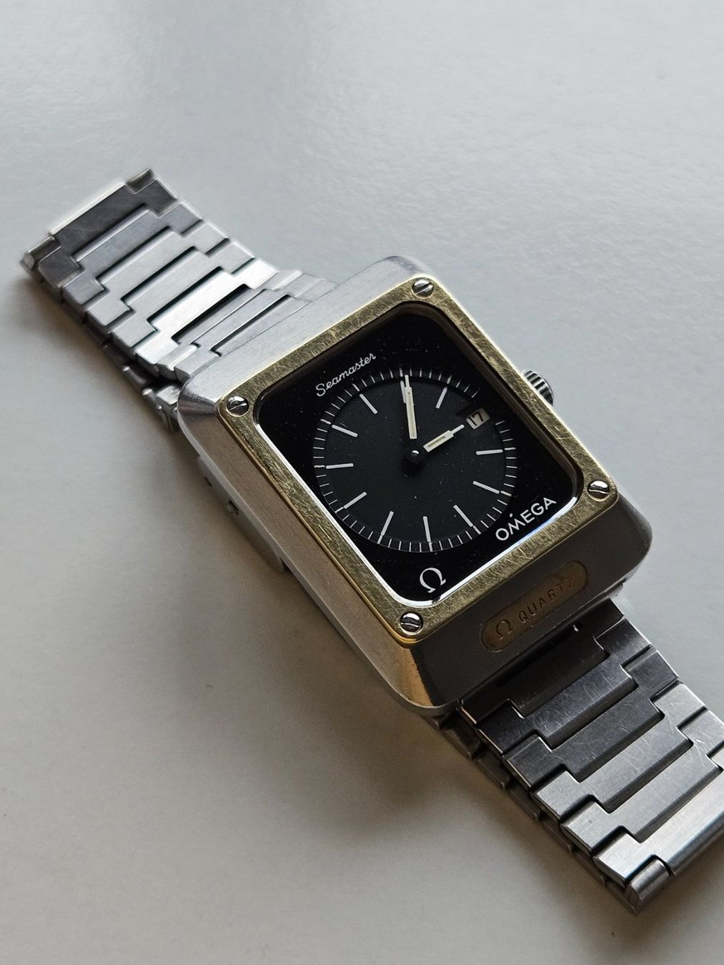 Omega Orologi: Omega Seamaster Mariner Goldkappe Quartz mit Box – Usato da Berikon venduto da mmm21 2