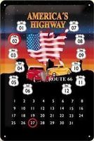 Blechschild - Route 66 America's Highway