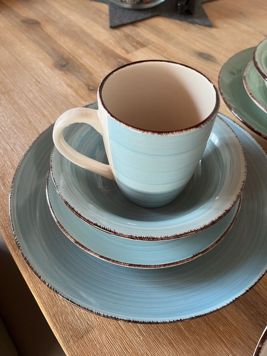 Set di piatti: Geschirr Set Steingut 16-teilig farbig  – Nuovo (secondo la descrizione) da Grellingen venduto da NaMar25 3
