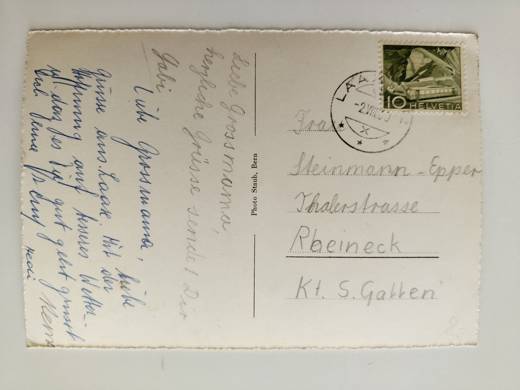 Cartoline postali: Laax mit See dat. 1960 – Usato da Ohmstal venduto da Lebensfreude05 1