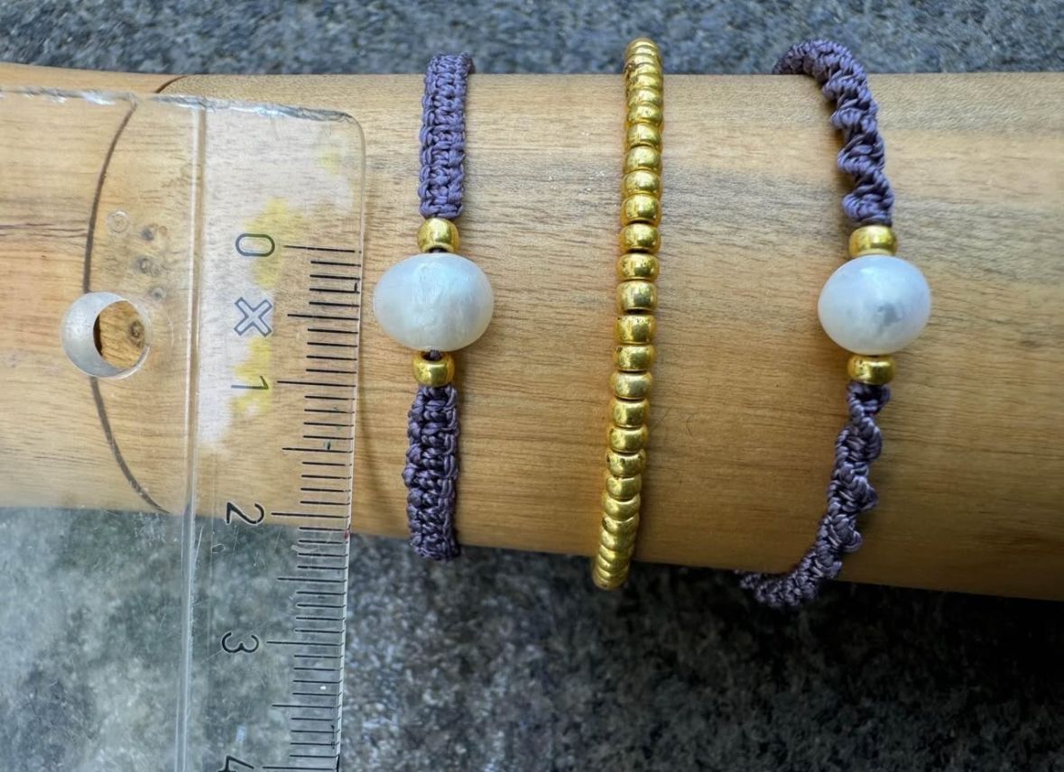 Bracciali & Braccialetti: 3er Set selbstgemachte Armbänder Makramee echte Steine – Nuovo (secondo la descrizione) da Niederbüren venduto da poschti 5