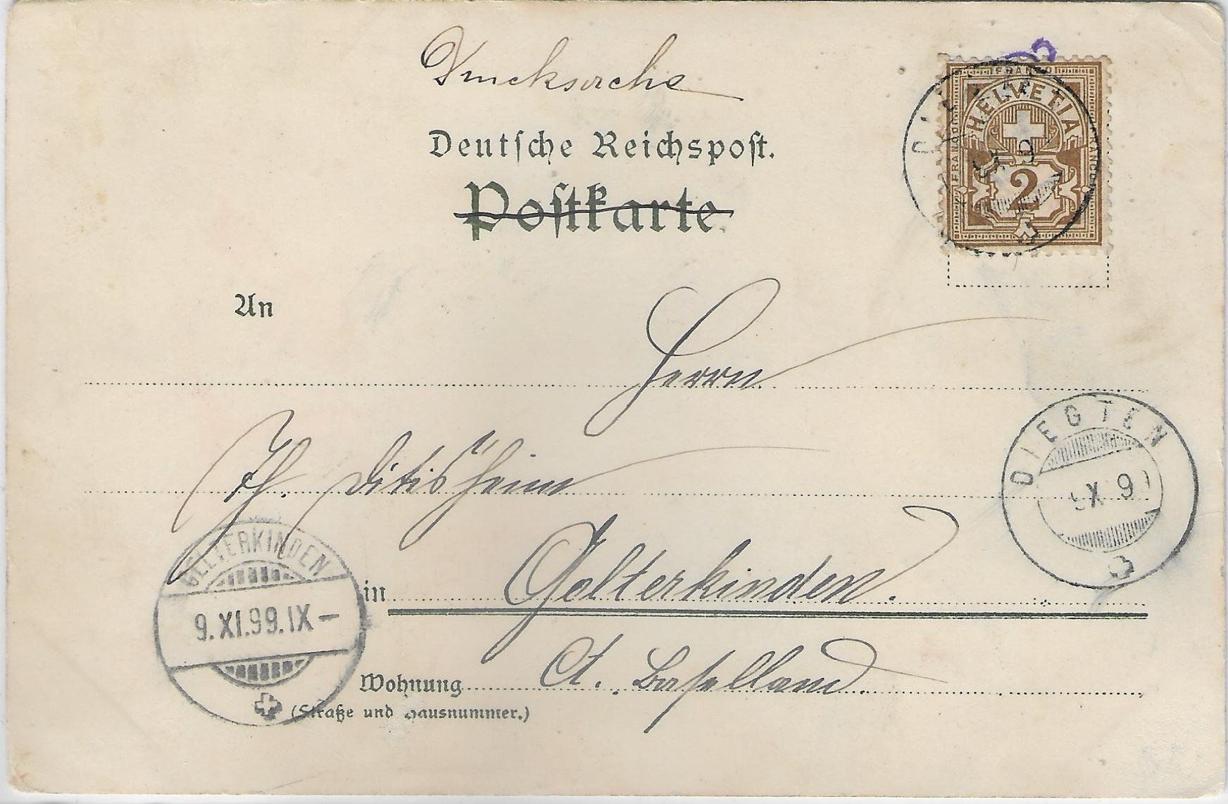 Cartoline postali: Gruss aus Konstanz - Litho 1899 – Usato da Ettingen venduto da Kartenplanet 1