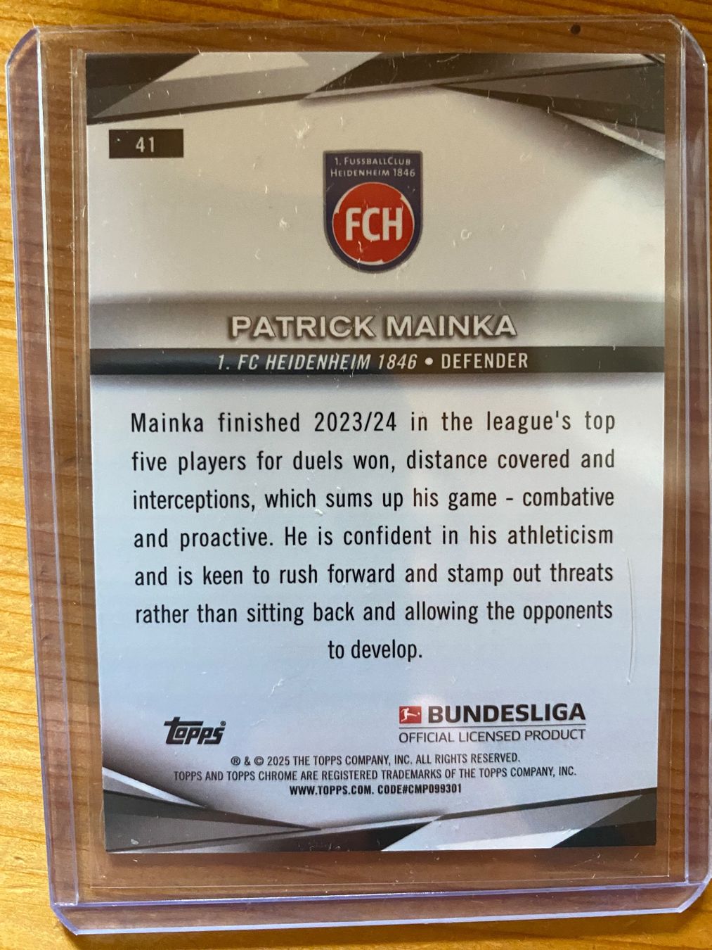 Topps Carte collezionabili: Topps Chrome Bundesliga 24/25 Patrick Mainka /75 – Nuovo (secondo la descrizione) da Zürich venduto da BVBWINNER 1