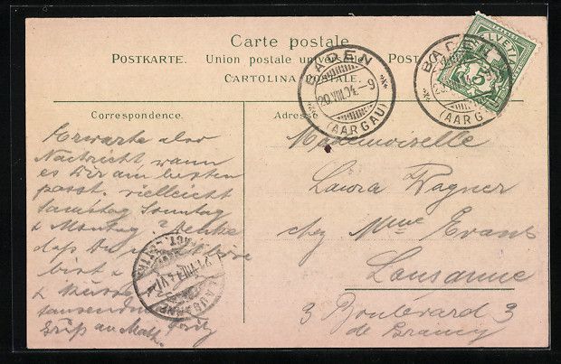 Cartoline postali: Litho Baden, Restaurant Schloss Scharten – Usato da Berlin venduto da bartko-reher 1