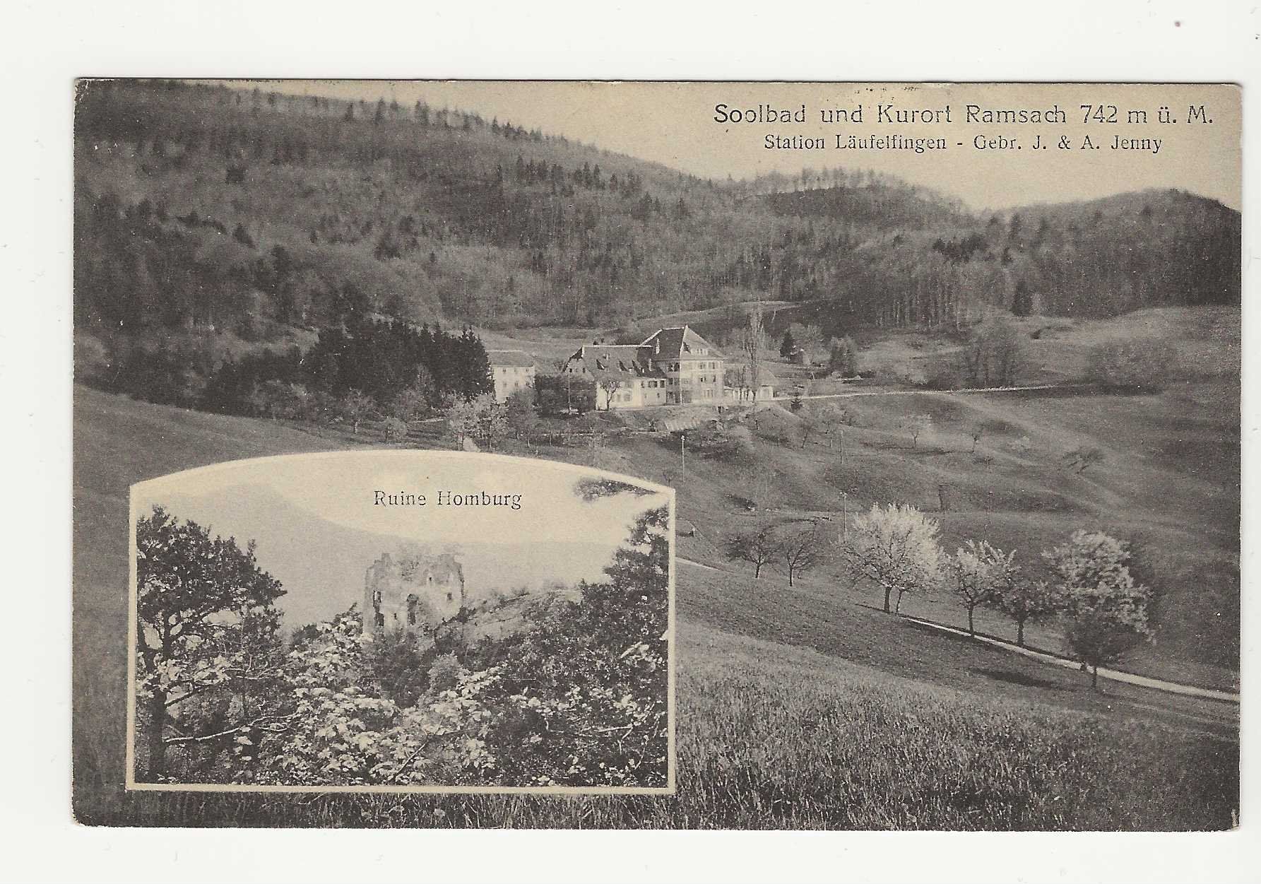 Cartoline postali: SOOLBAD  UND  KURORT  RAMSACH     1918 – Usato da Küttigen venduto da rolypo