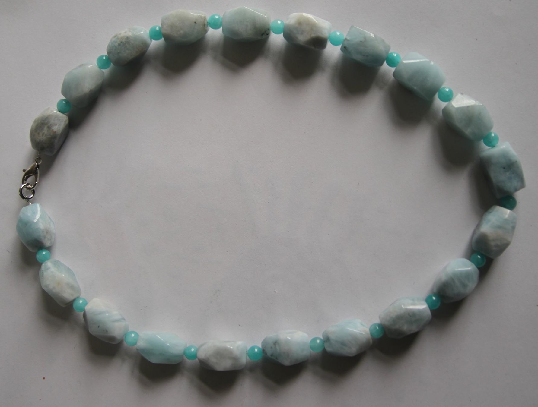 Catenine: NEU: MEGA Aquamarin Amazonit Kette Collier Aquamarinkette – Nuovo (secondo la descrizione) da Matten b. Interl venduto da EdelsteineInterlaken 2
