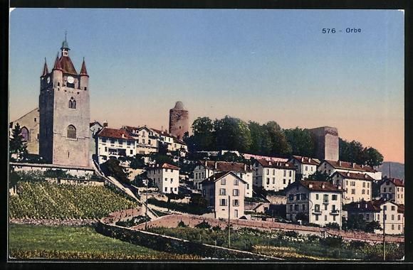Cartoline postali: AK Orbe, Partie mit Türmen – Usato da Berlin venduto da bartko-reher