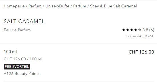 Profumi & Eau de Toilette: Parfum "Salt Caramel" by Shay & Blue – Nuovo (secondo la descrizione) da Mönchaltorf venduto da Llyrian 2